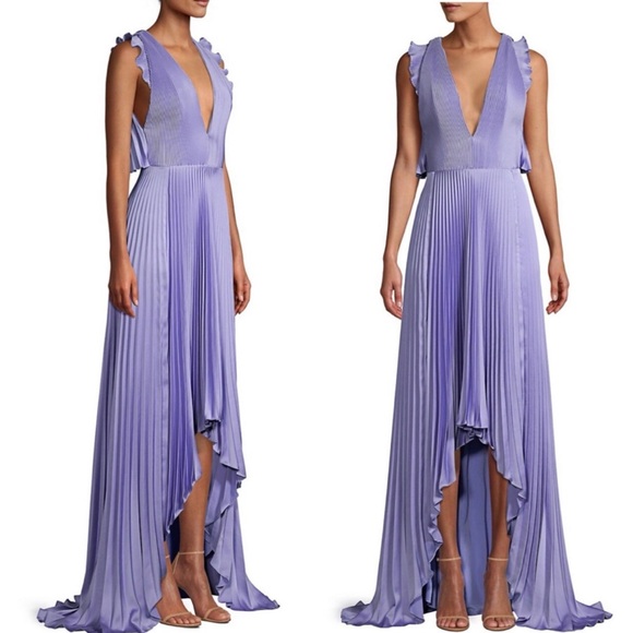 Flor et. al James Pleated Backless Gown Periwinkle Blue 8 NWT - Picture 17 of 17